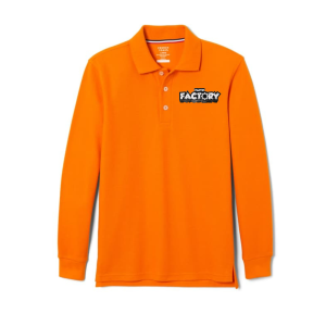 Faith Factory Orange Long Sleeve Polo